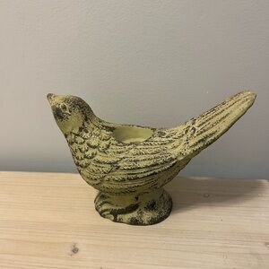 Marshall Field's Garden Bird Tea Light Holder Distressed Clay Pottery Figurine